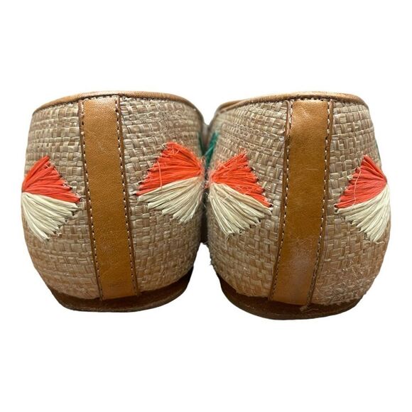 Tory Burch Neural Tan Raffia Straw Flats Size 9.5 Classic Beach Coast EUC - Picture 5 of 8